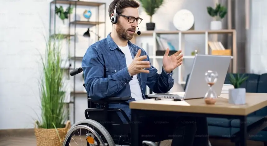 View of Inclusive Disability Friendly Workspace - White Space